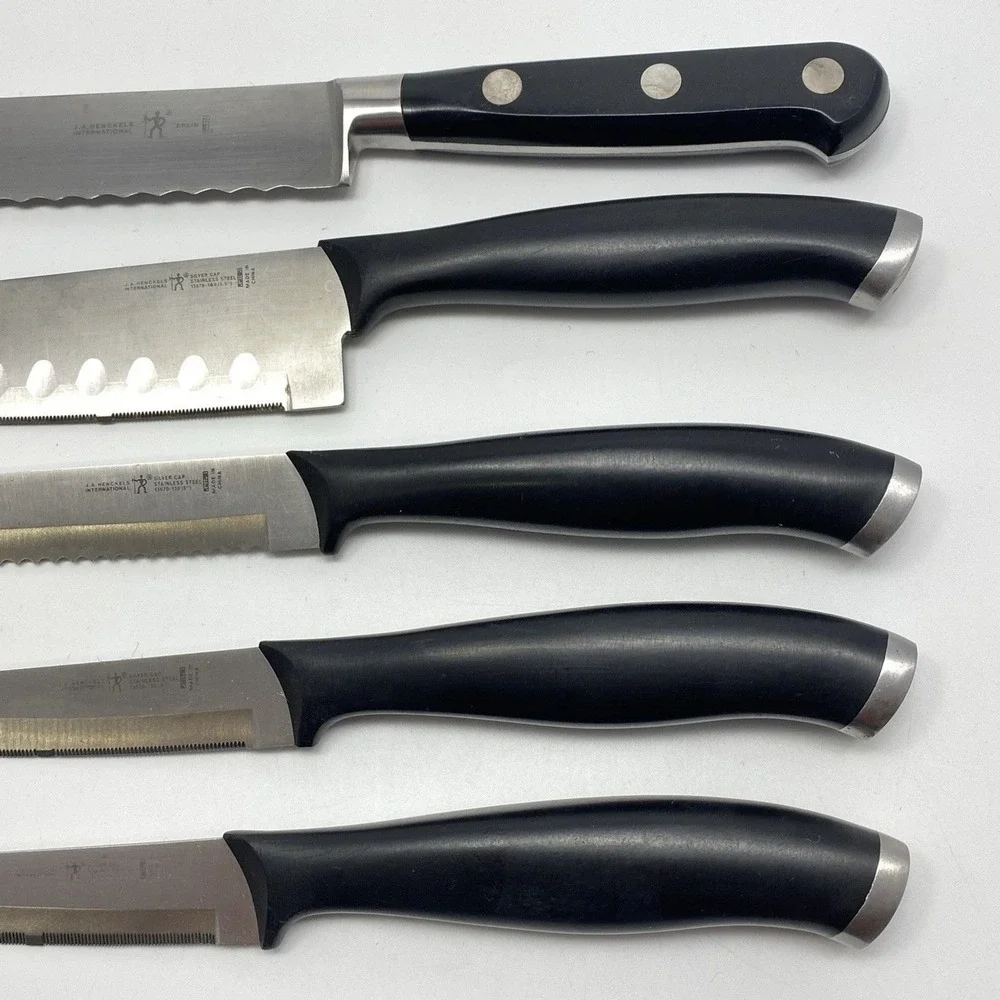 J.A. Henckels Mixed Knife Lot Silver Cap 13570-100 080 130 140 & Spain 8